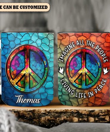 Hippie Symbol - Personalized Hippie Accent Mug