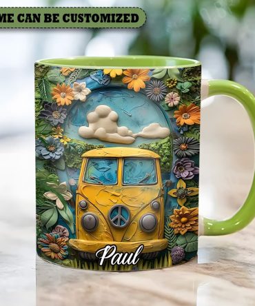 Hippie Bus - Personalized Hippie Accent Mug