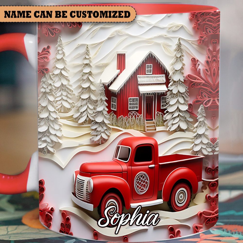 Red Truck - Personalized Accent Mug - Image 2