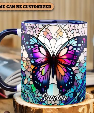 Beautiful  Butterfly - Personalized Butterfly Accent Mug