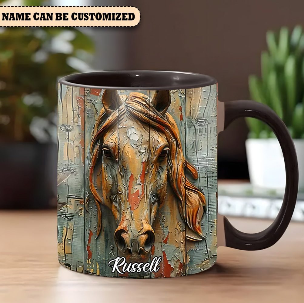 Vintage Horse - Personalized Horse Accent Mug - Image 2