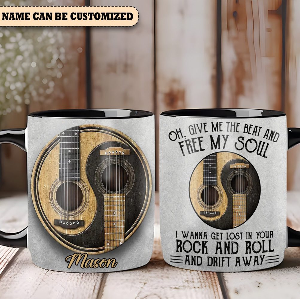 Oh Give Me The Beat - Personalized Guitar Accent Mug - Image 2
