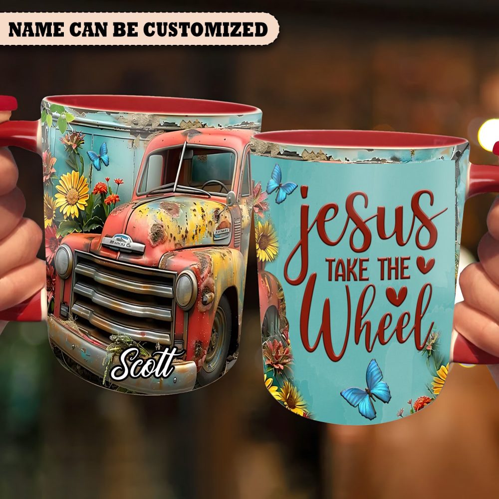 Jesus Take The Wheel - Personalized Truck Accent Mug - Image 2