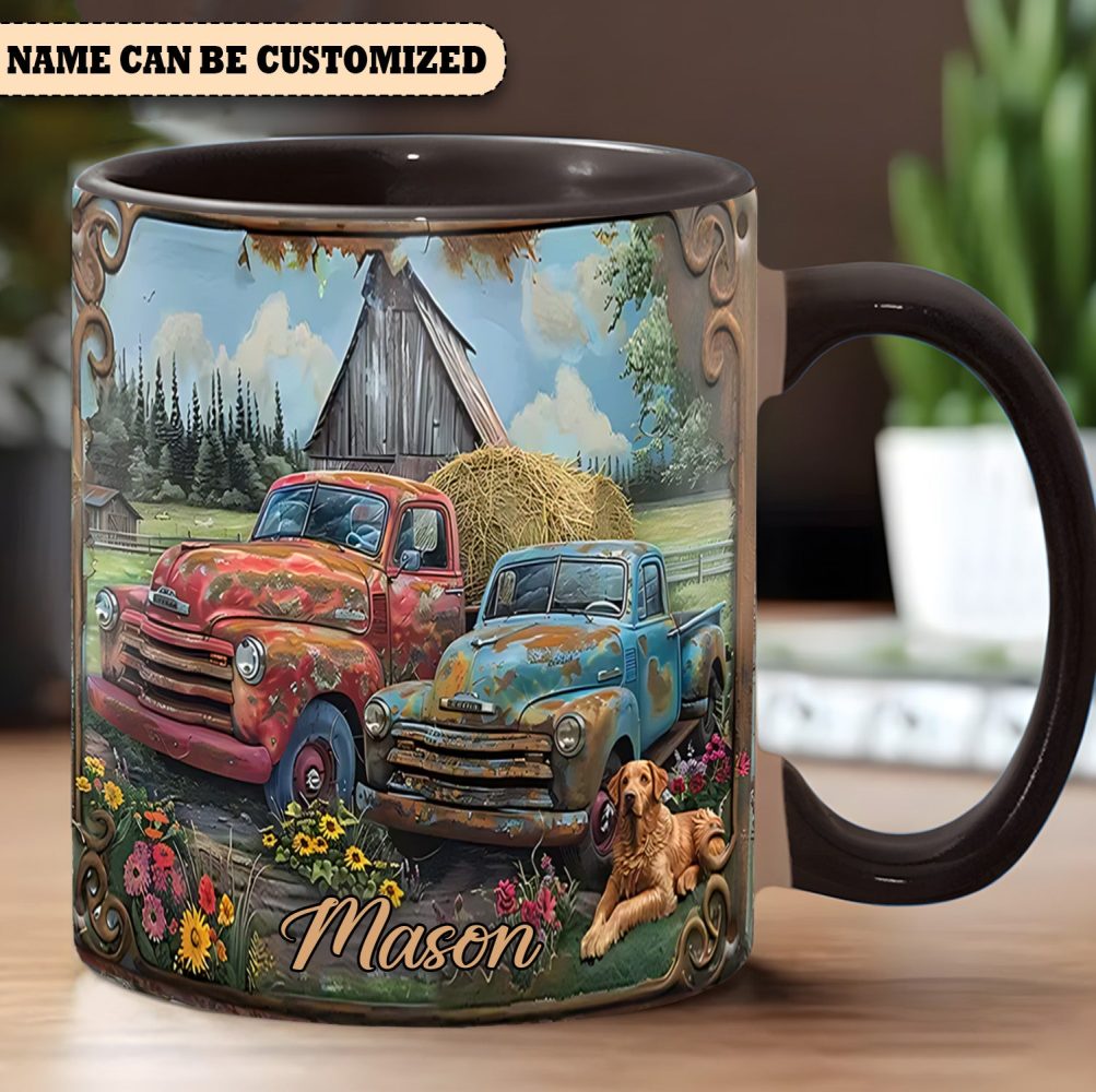 Vintage Country Truck - Personalized Accent Mug - Image 2