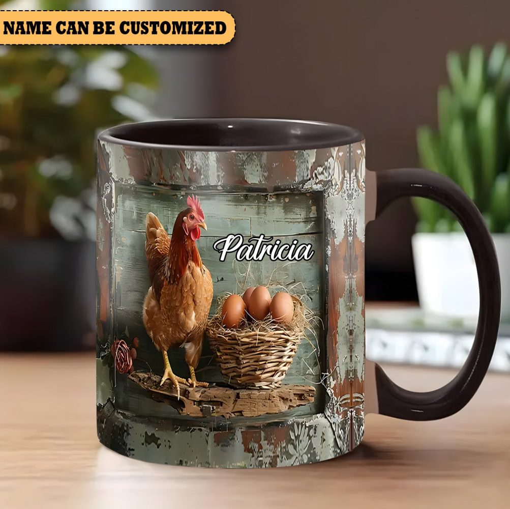 Chicken Eggs - Personalized Chicken Accent Mug - Image 2
