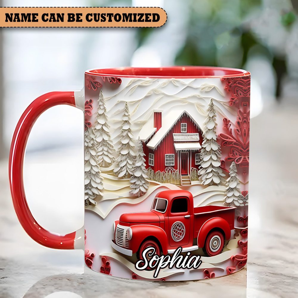 Red Truck - Personalized Accent Mug - Image 3
