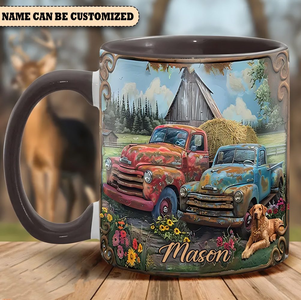 Vintage Country Truck - Personalized Accent Mug - Image 3