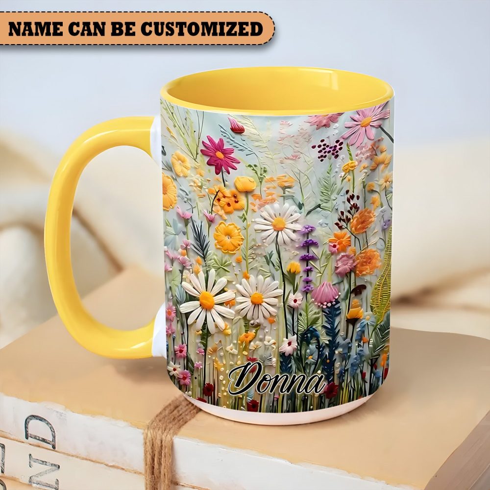 Personalized Beautiful Flowers Accent Mug - Image 4