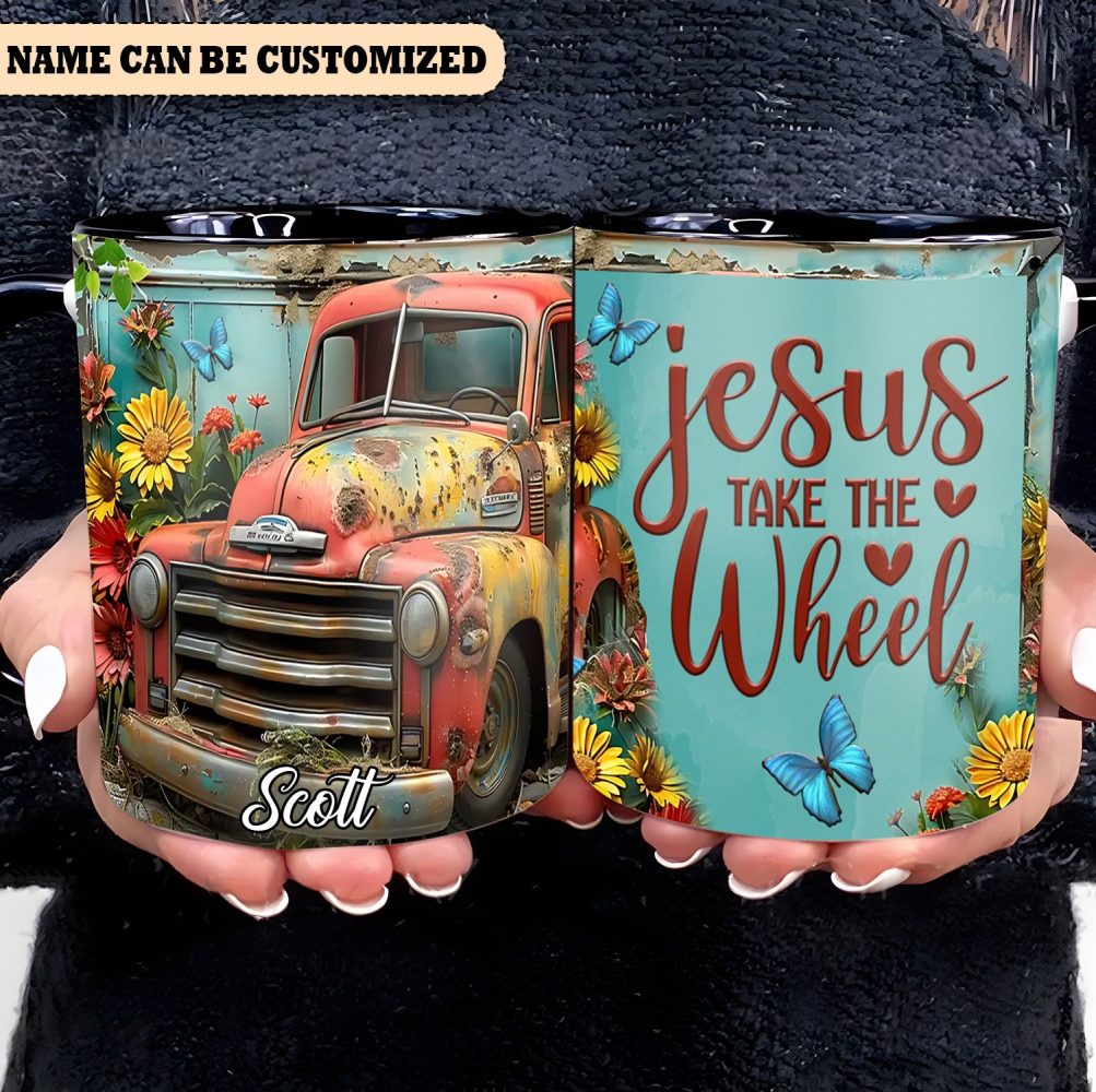 Jesus Take The Wheel - Personalized Truck Accent Mug - Image 3