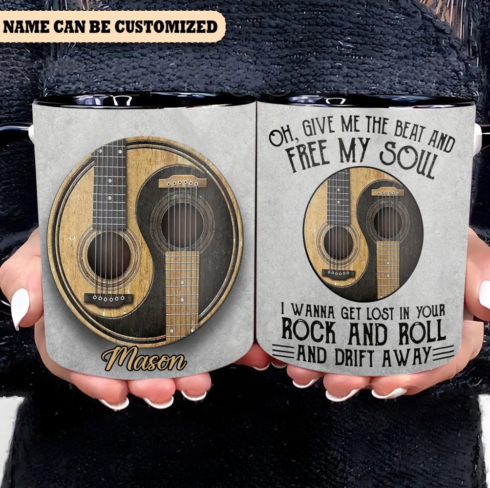 Oh Give Me The Beat - Personalized Guitar Accent Mug - Image 3