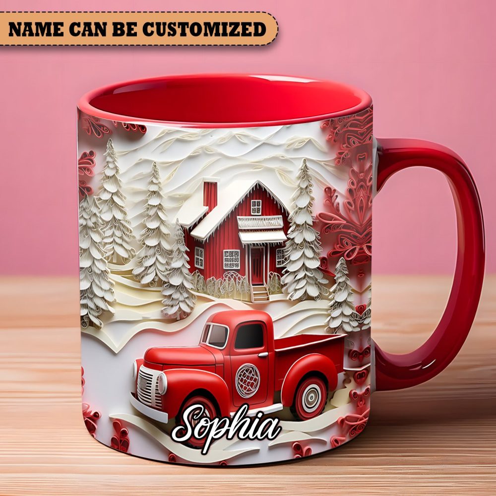 Red Truck - Personalized Accent Mug - Image 4