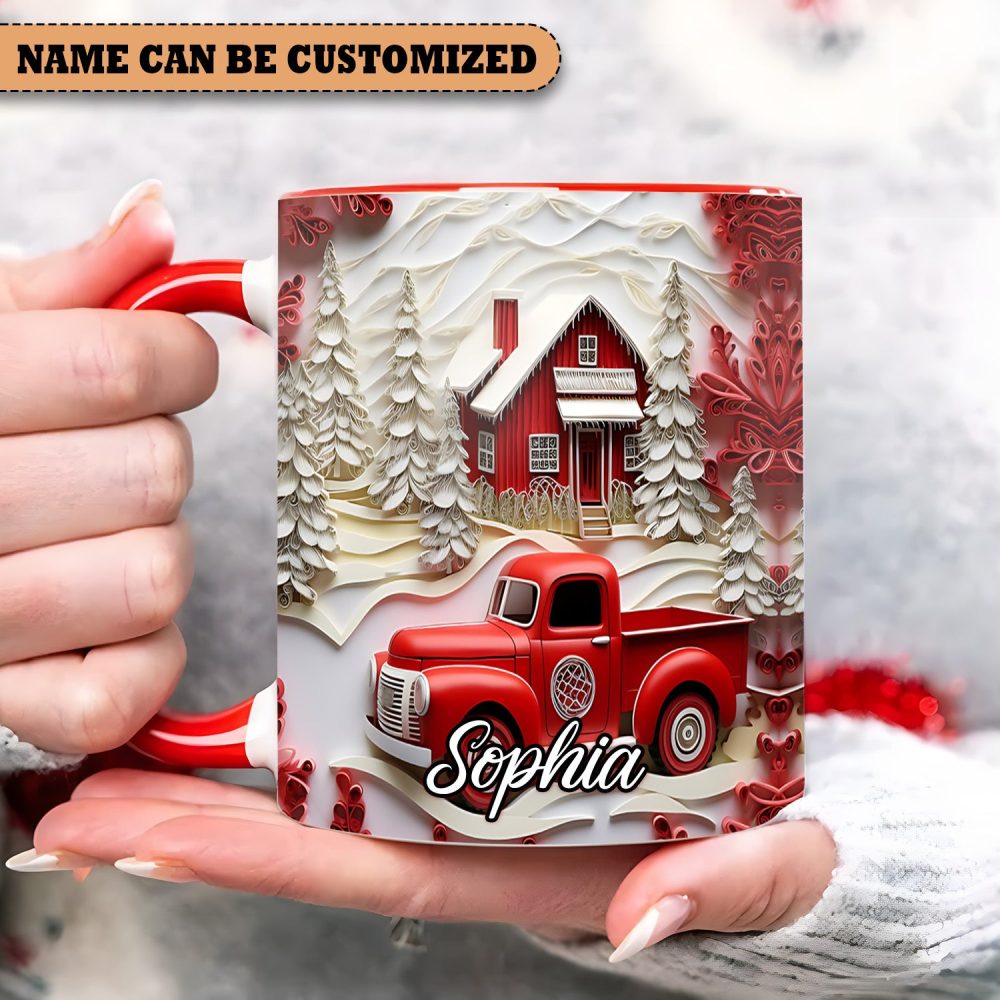 Red Truck - Personalized Accent Mug - Image 5