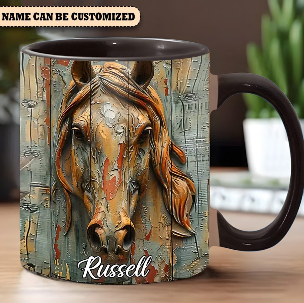 Vintage Horse - Personalized Horse Accent Mug - Image 4