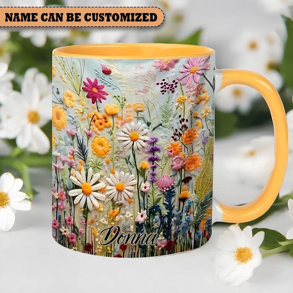 Personalized Beautiful Flowers Accent Mug - Image 5