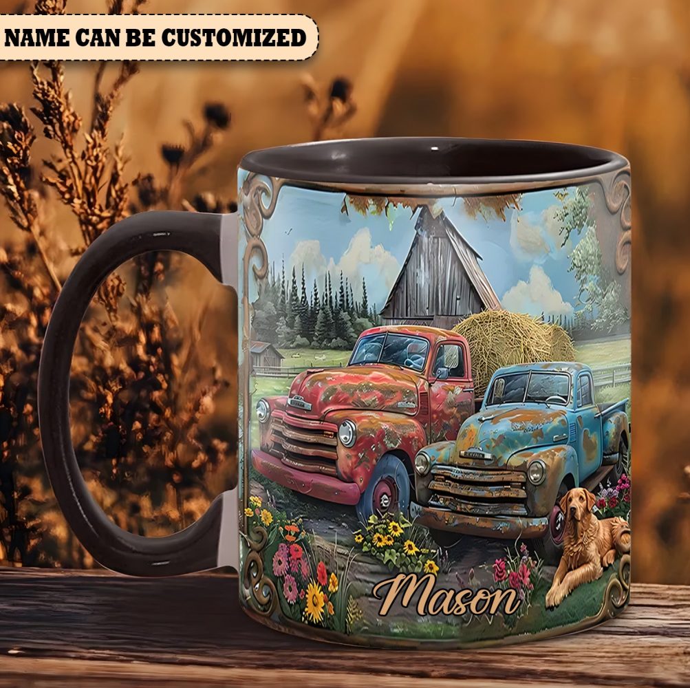 Vintage Country Truck - Personalized Accent Mug - Image 5