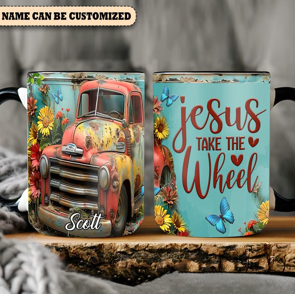 Jesus Take The Wheel - Personalized Truck Accent Mug - Image 5