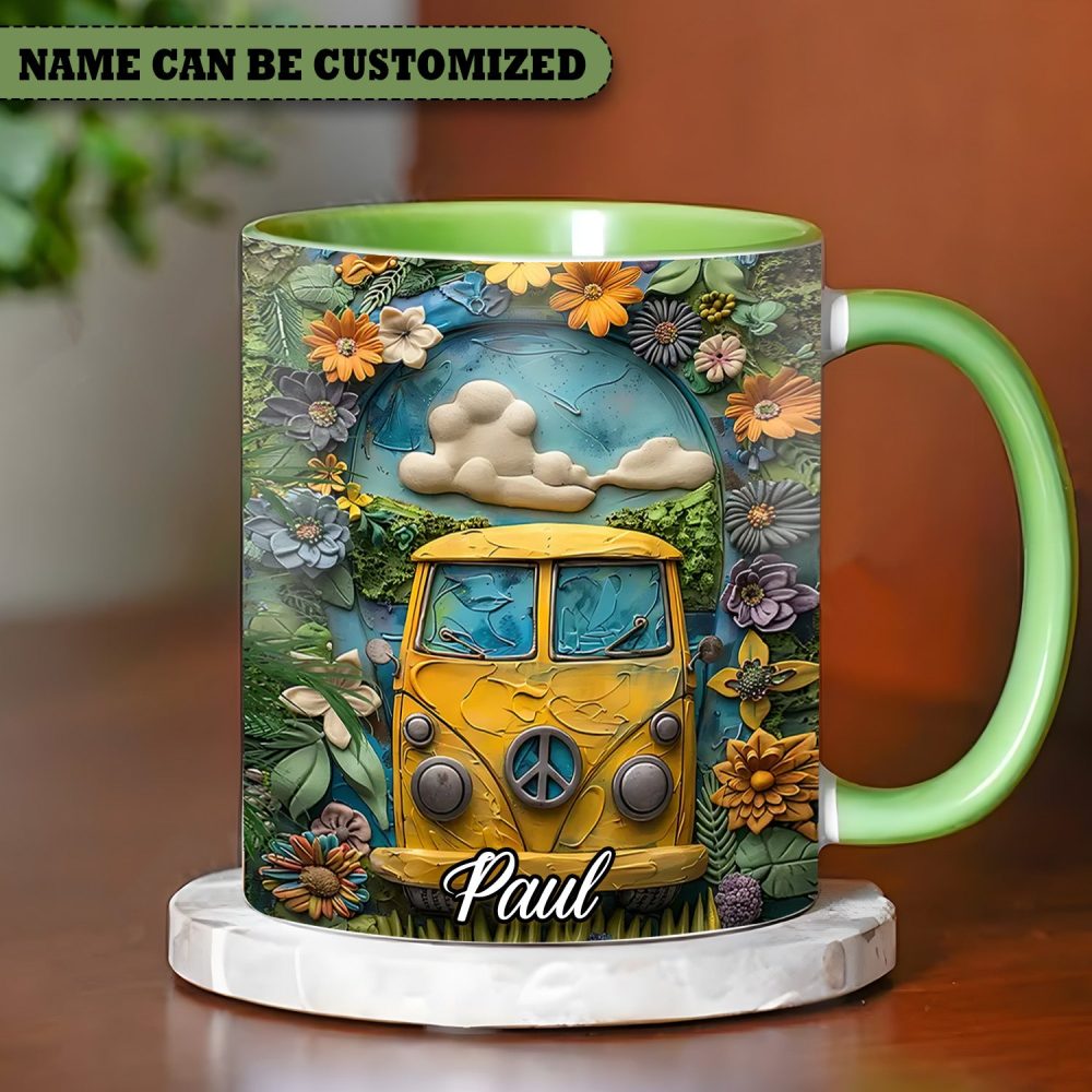 Hippie Bus - Personalized Hippie Accent Mug - Image 5