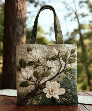 Magnolia Breeze Quilted Tote Bag