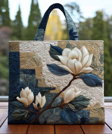 Magnolia Haze Quilted Tote Bag