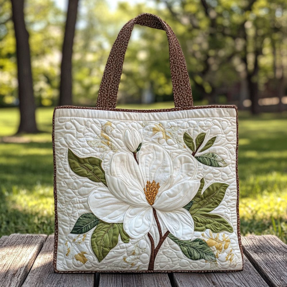 Magnolia Reflections Quilted Tote Bag