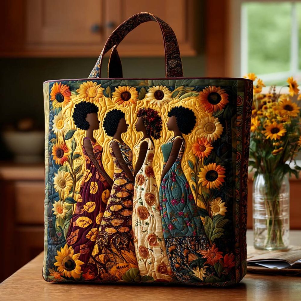 Majestic Ebony Glow Quilted Tote Bag