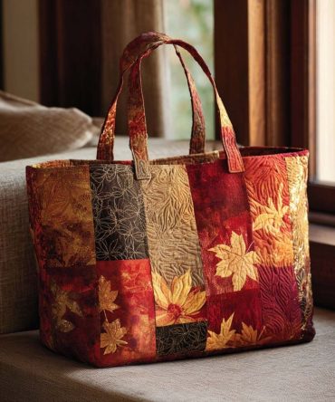 Maple Glow Quilted Tote Bag