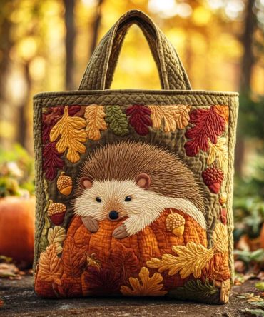 Maple Grove Hedgehog Quilted Tote Bag