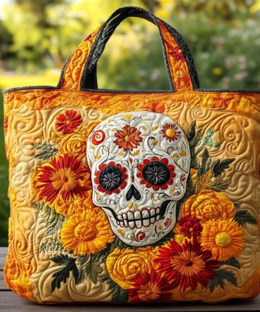 Marigold Magic Quilted Tote Bag