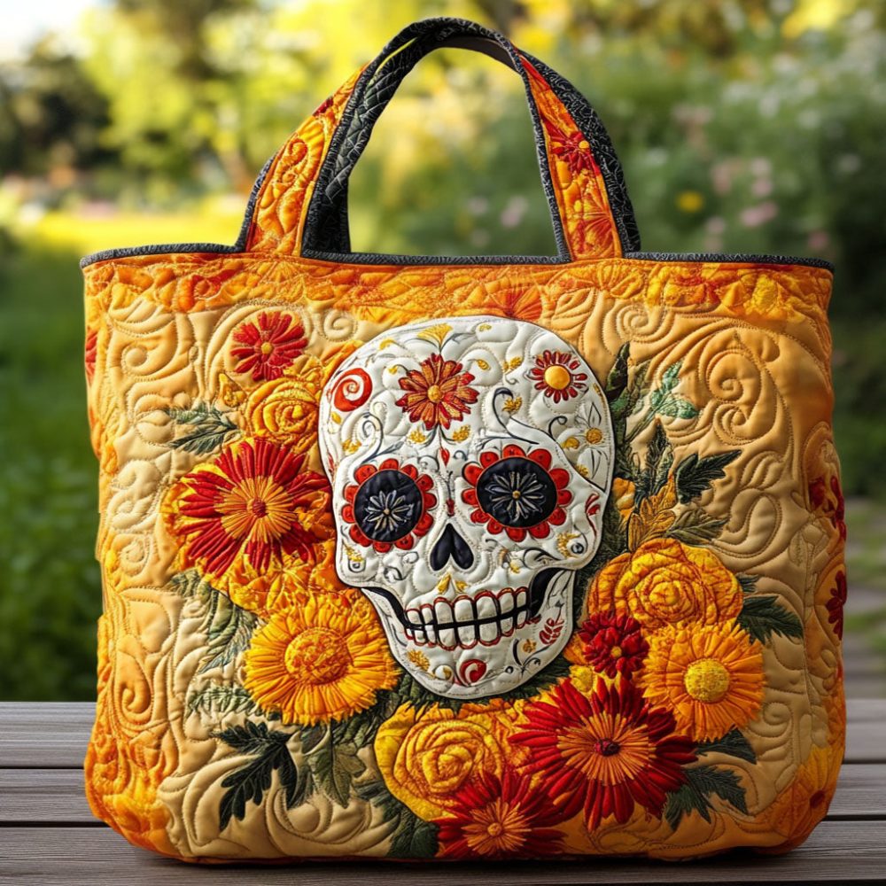 Marigold Magic Quilted Tote Bag