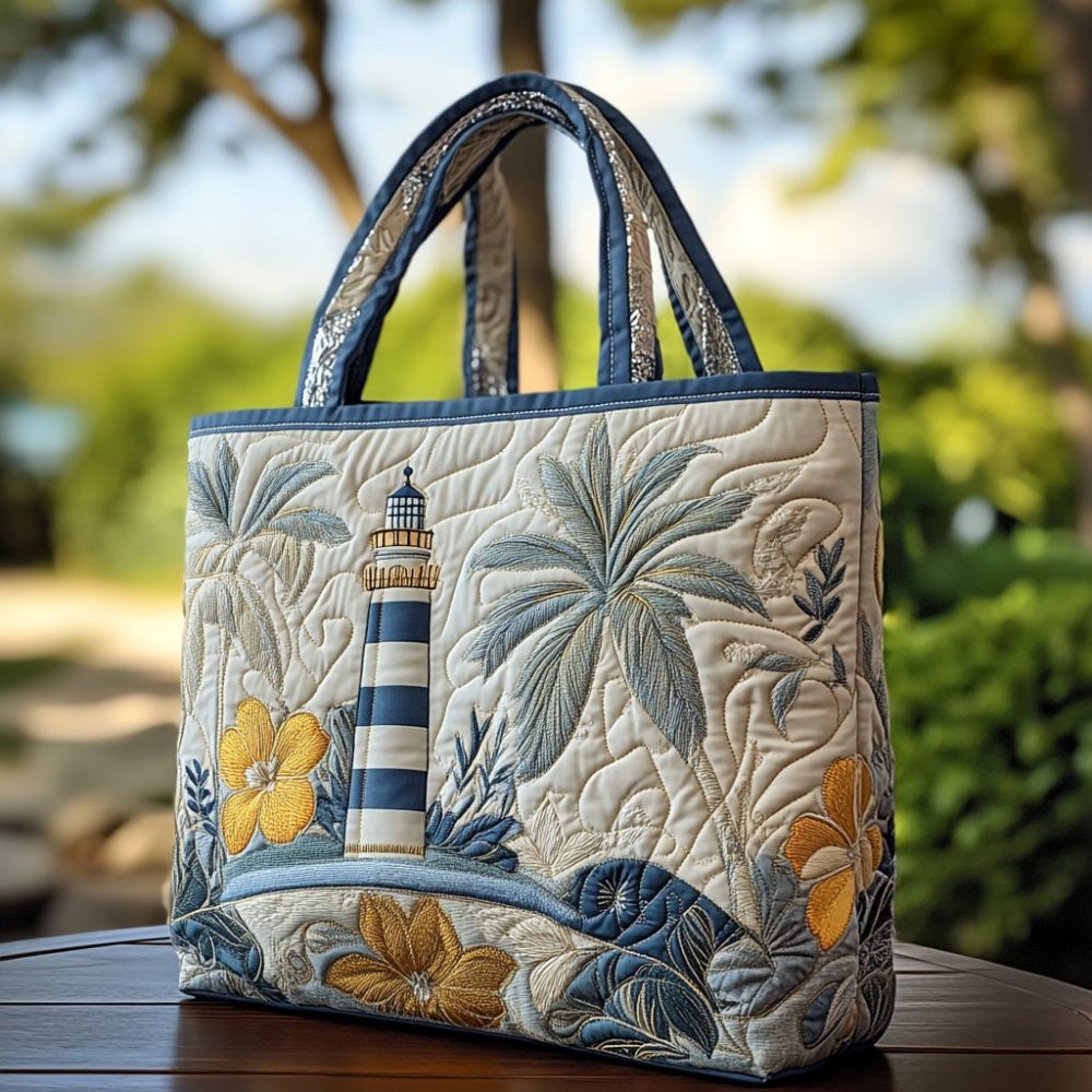 Marine Tower Quilted Tote Bag