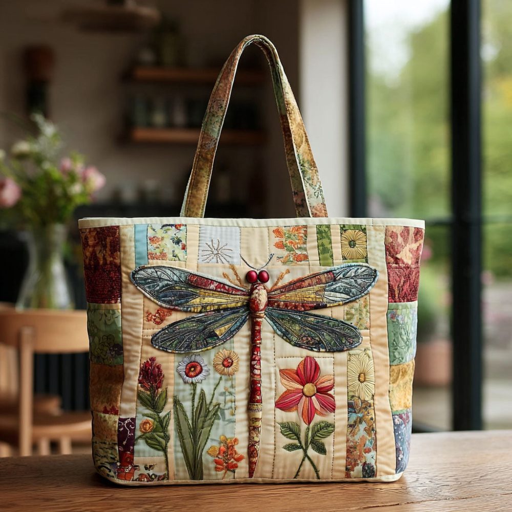 Meadow Glider Quilted Tote Bag
