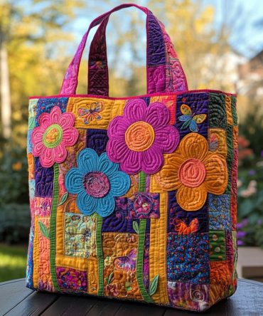 Meadow Magic Quilted Tote Bag