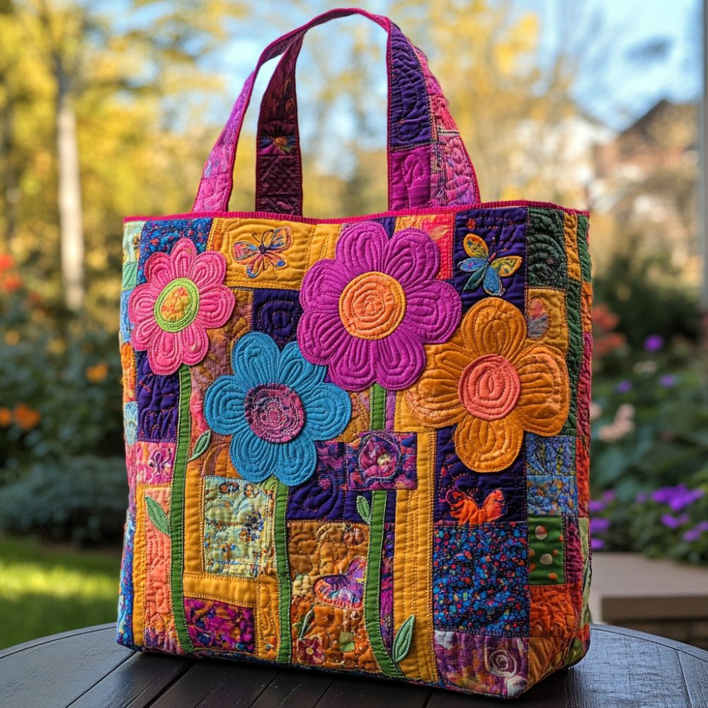 Meadow Magic Quilted Tote Bag