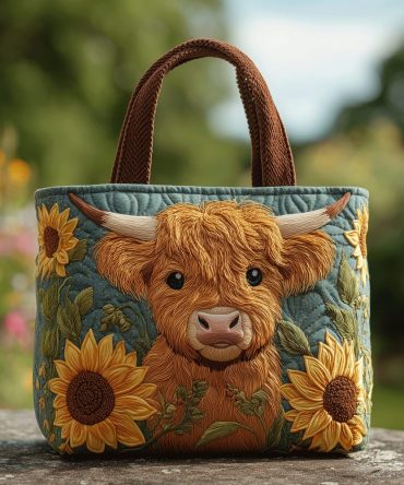Meadow Moo Quilted Tote Bag
