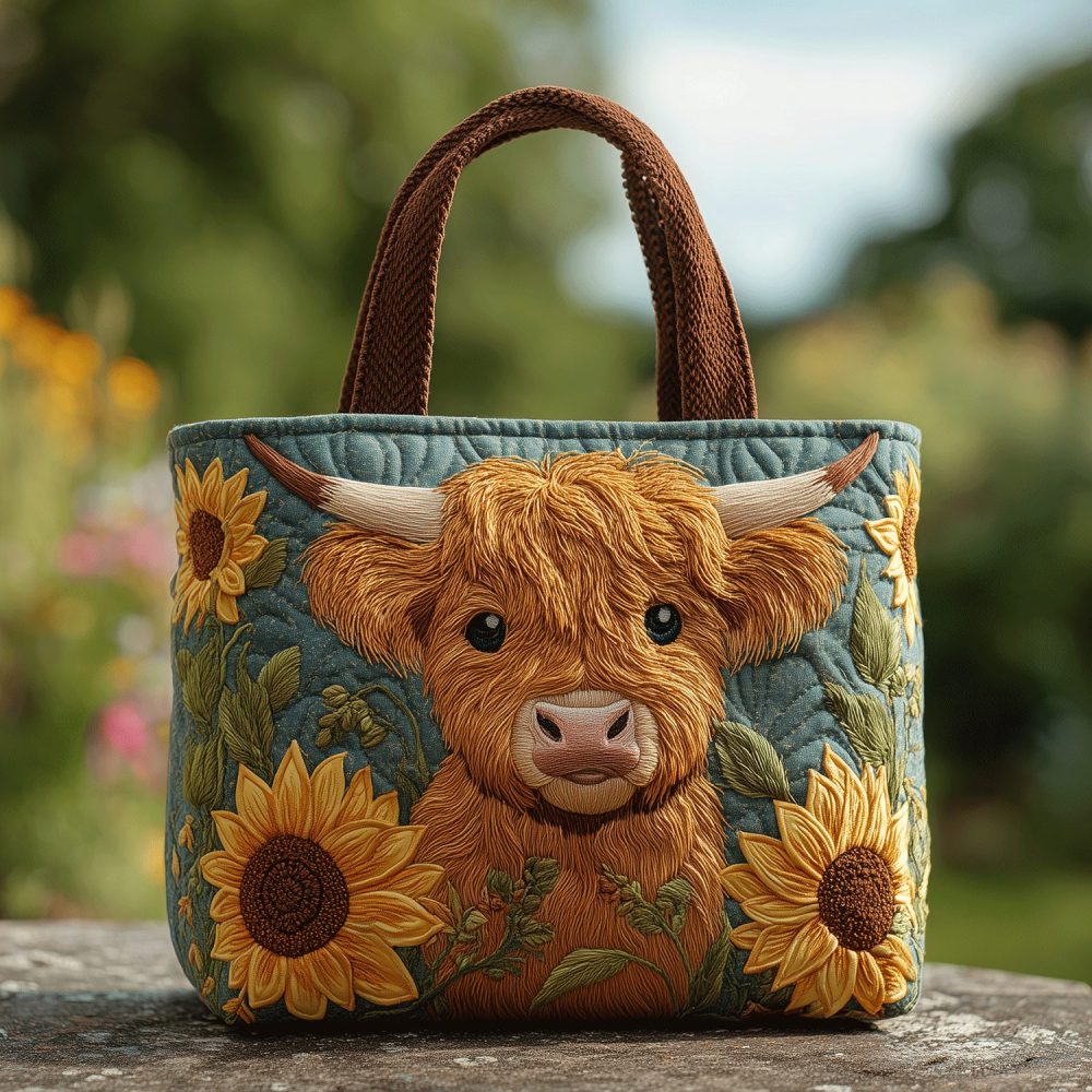 Meadow Moo Quilted Tote Bag
