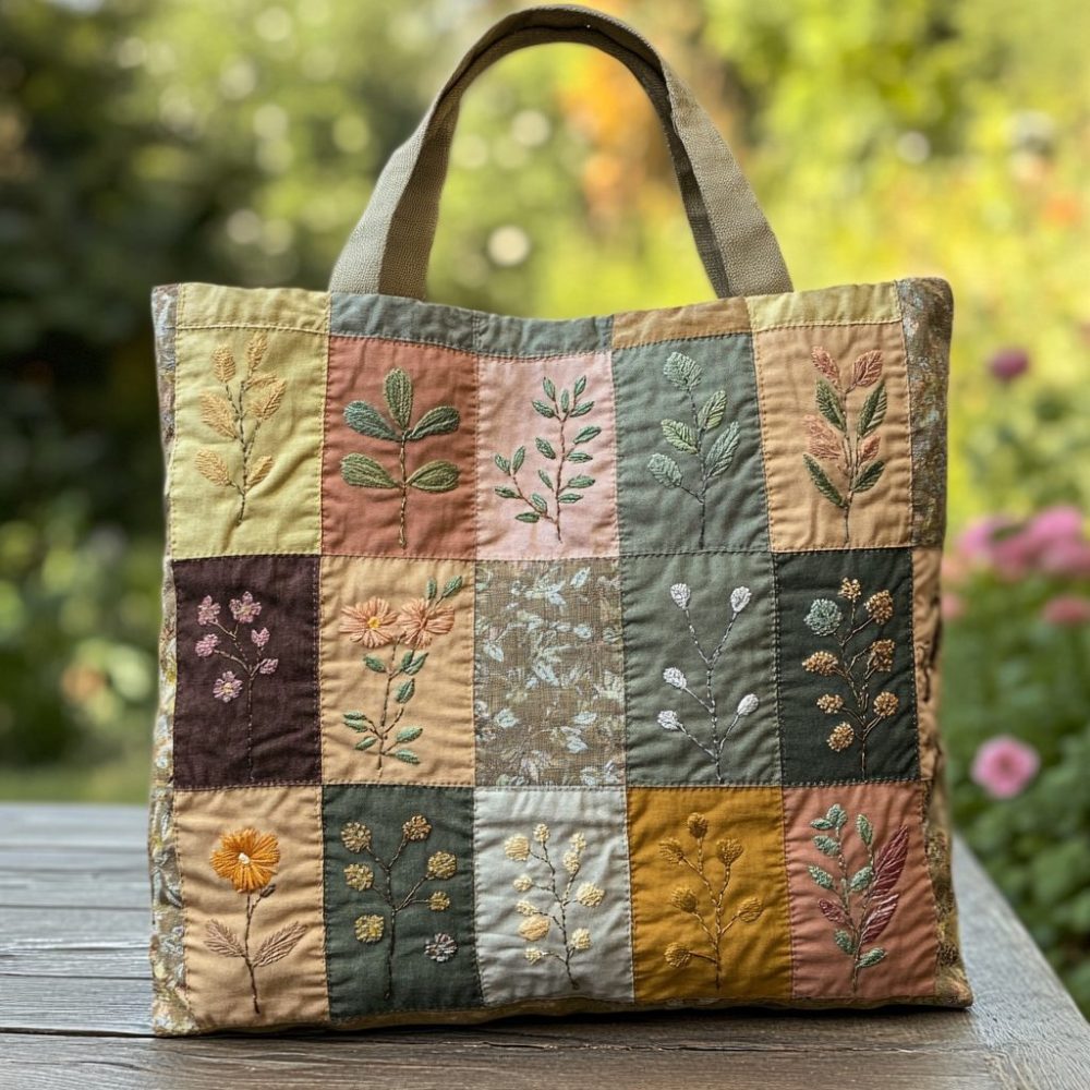 Meadow Path Quilted Tote Bag
