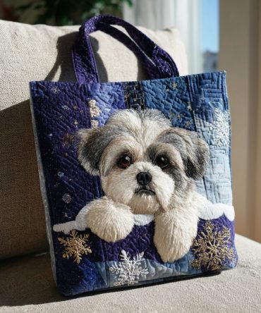 Meadow Shih Tzu Quilted Tote Bag