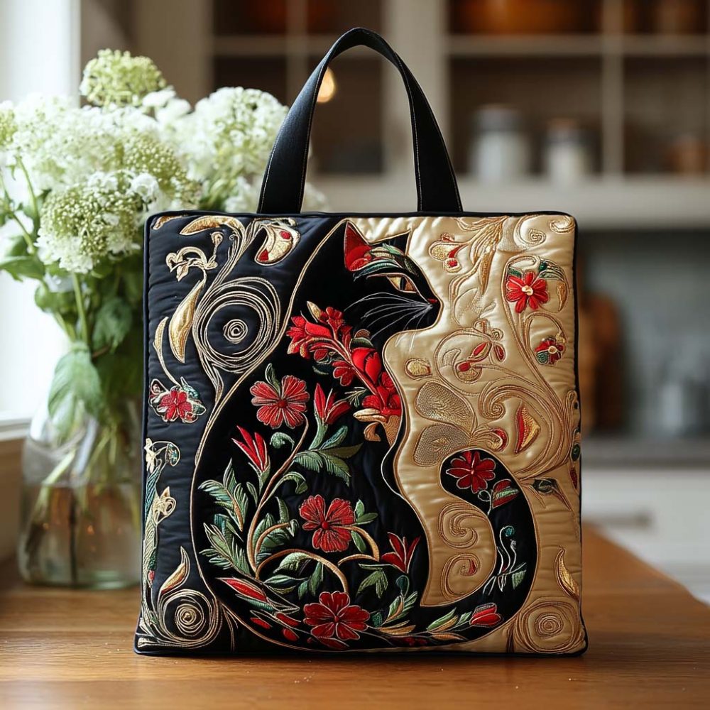 Meow Magic Quilted Tote Bag