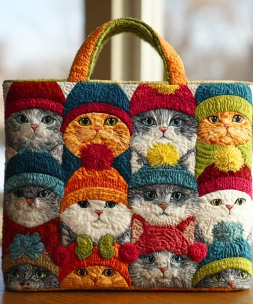 Meow Parade Quilted Tote Bag