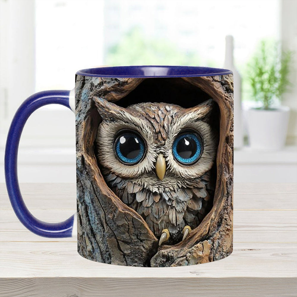 Owl Accent Mug - Personalized Accent Mug - Image 5