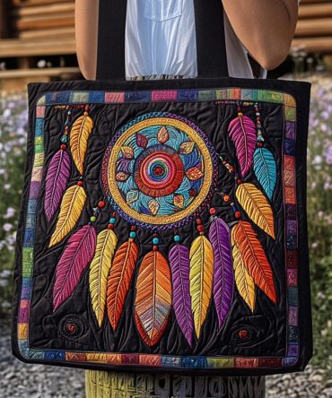 Midnight Guardian Quilted Tote Bag