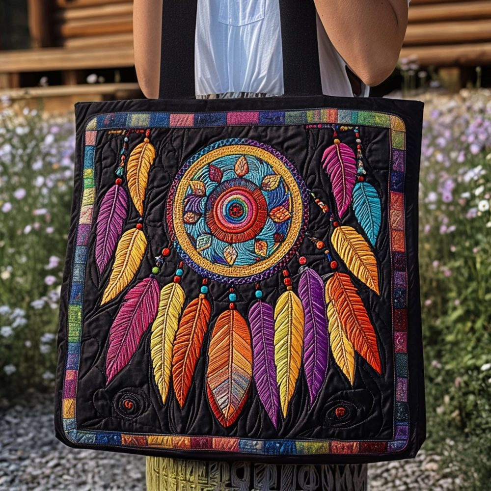 Midnight Guardian Quilted Tote Bag