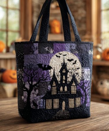 Midnight Haunt Quilted Tote Bag