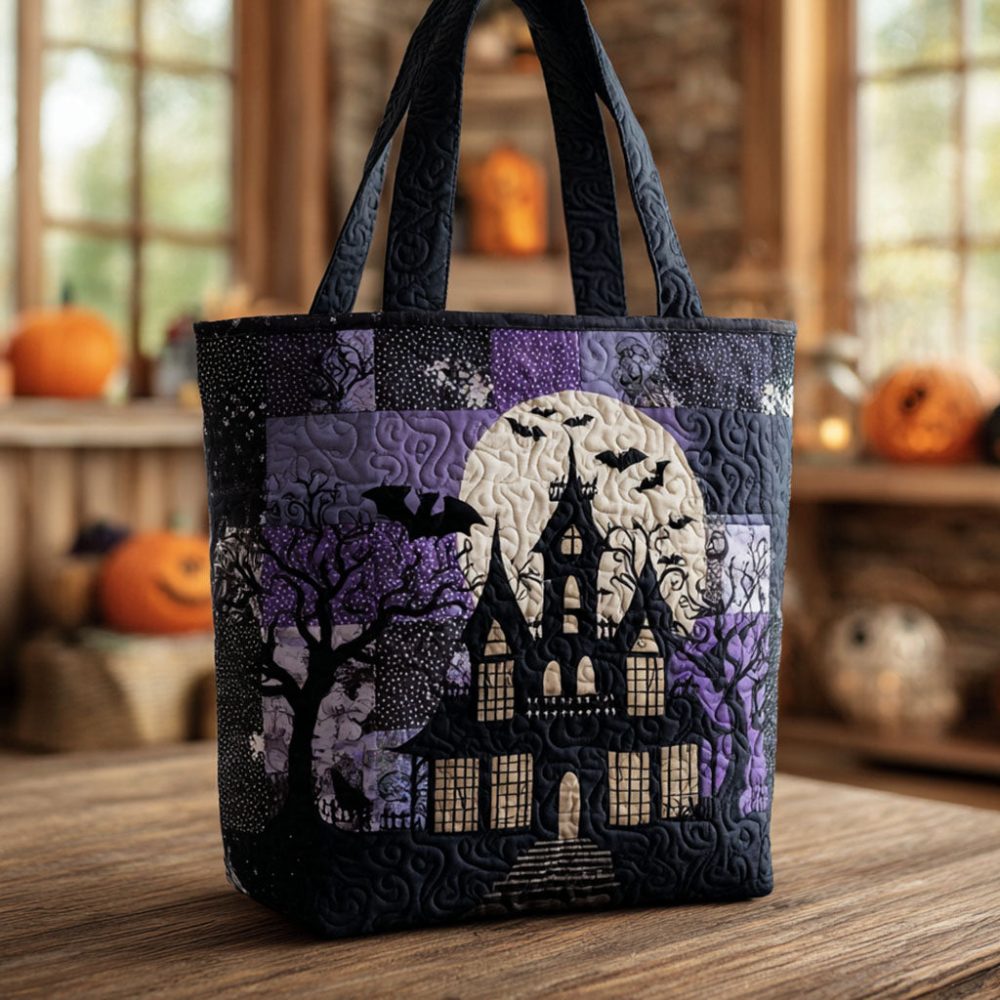Midnight Haunt Quilted Tote Bag