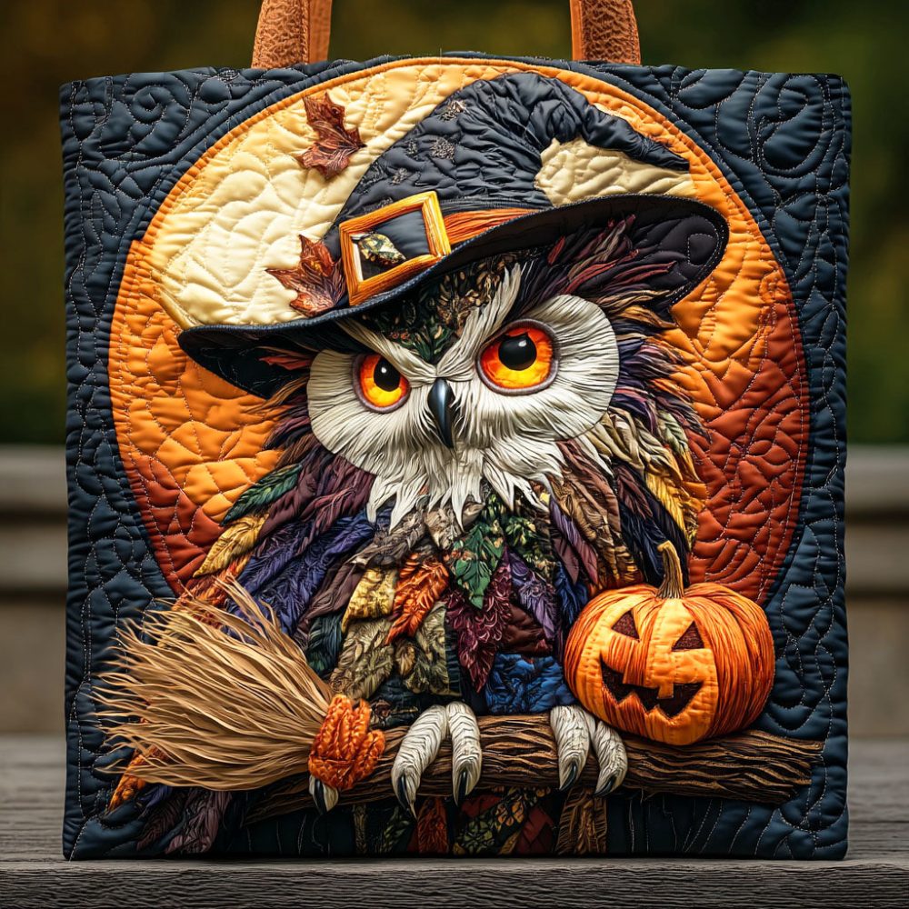 Midnight Owl Quilted Tote Bag