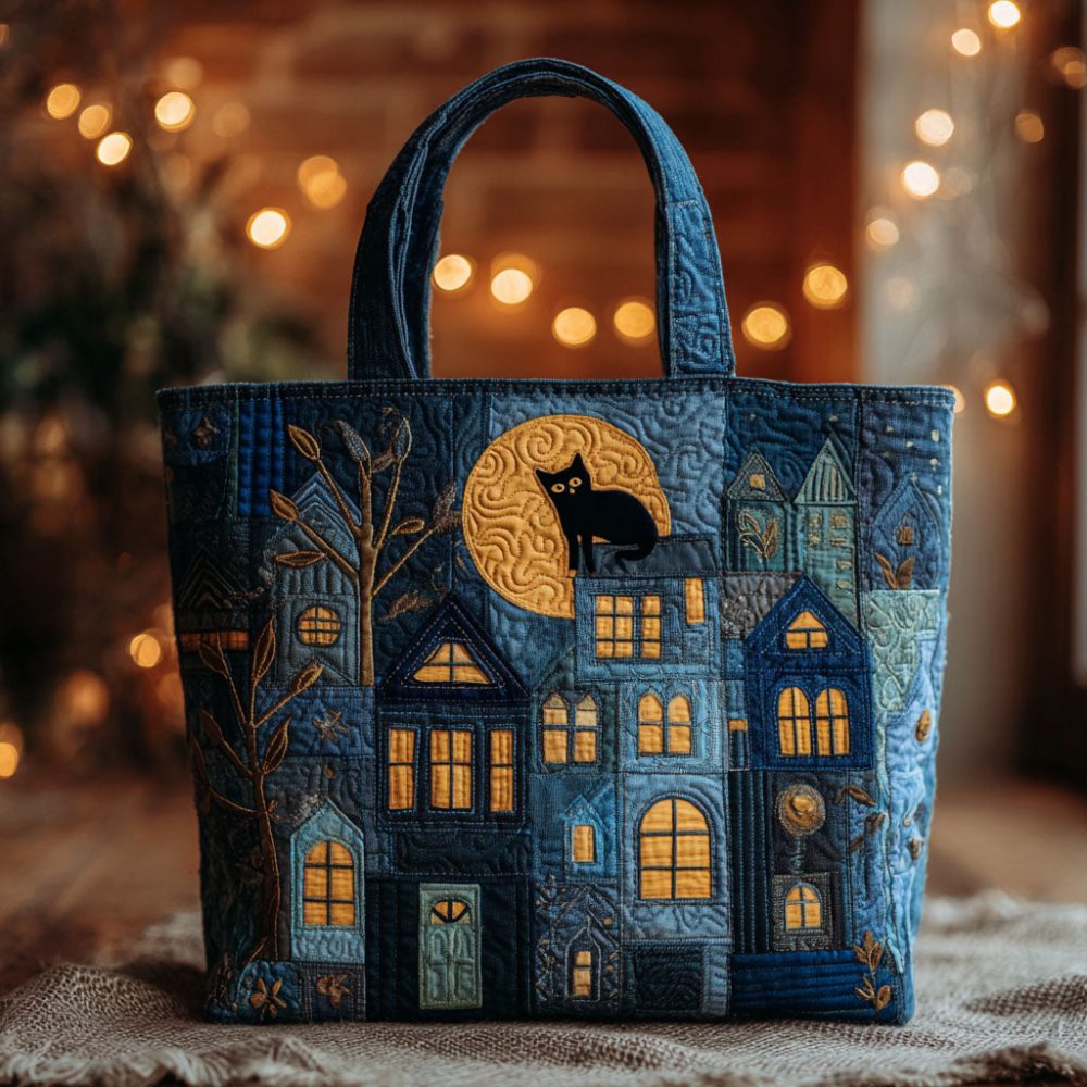 Midnight Whisper Quilted Tote Bag