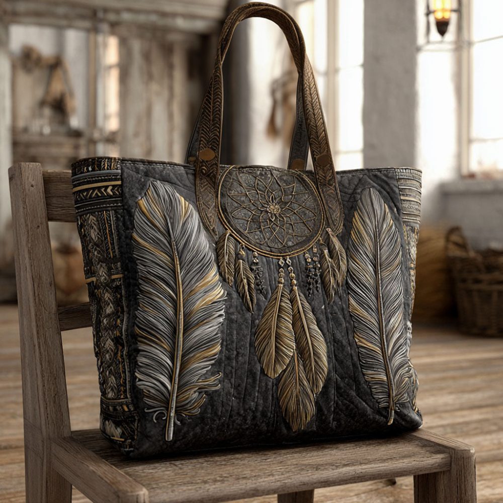Moonlit Web Quilted Tote Bag