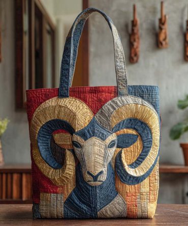 Mountain Horn Quilted Tote Bag