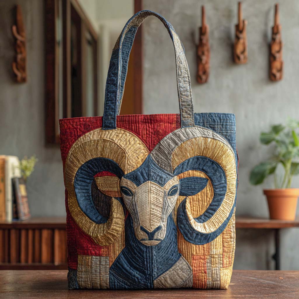 Mountain Horn Quilted Tote Bag