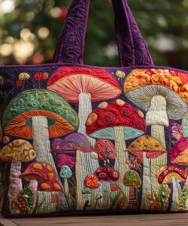 Mushroom Magic Quilted Tote Bag